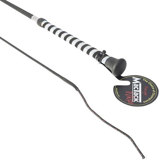Mactack Dressage Whip With Silver Glitter Handle - Black/Silver - 39"