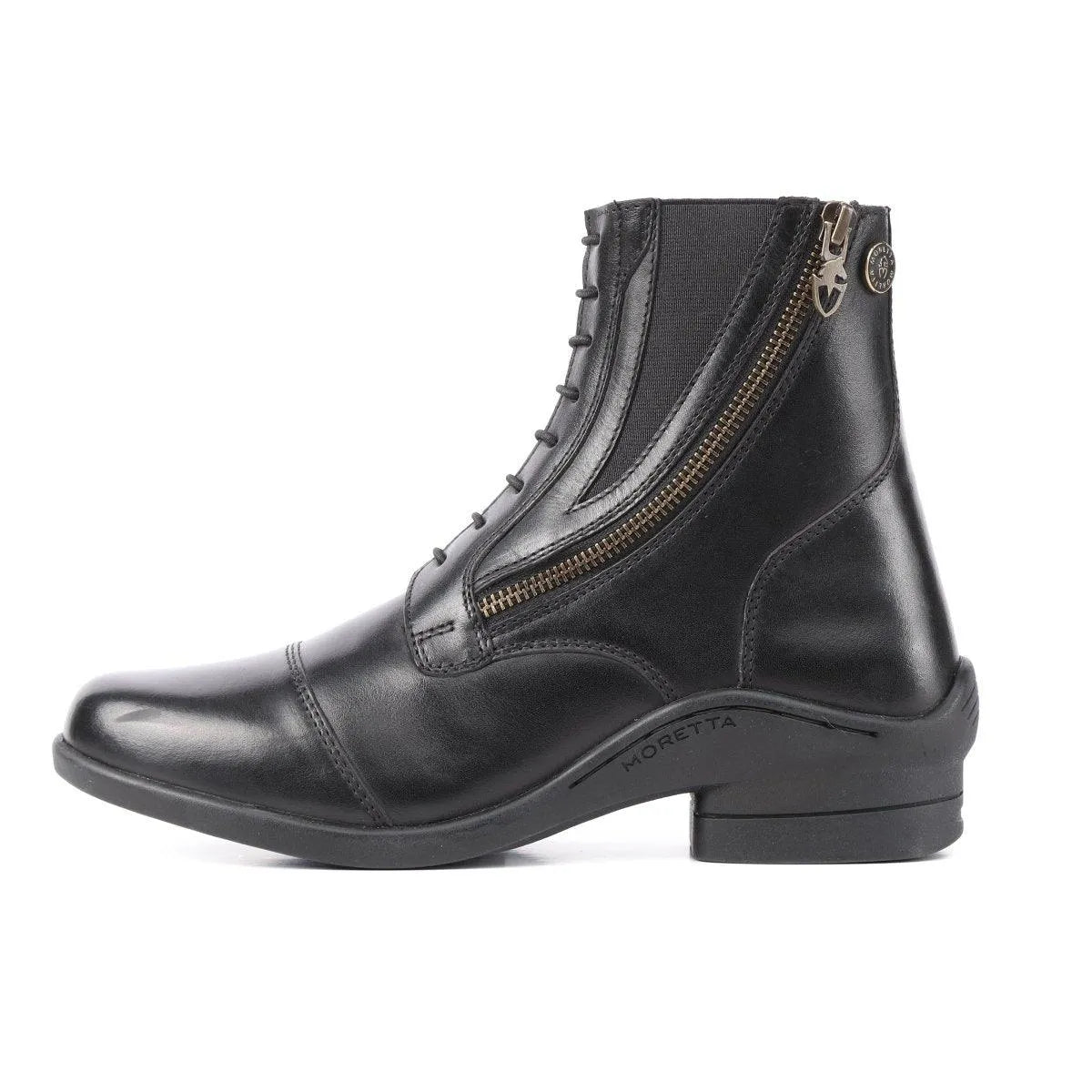 Moretta Alessia Leather Paddock Boot - Black - 4/37