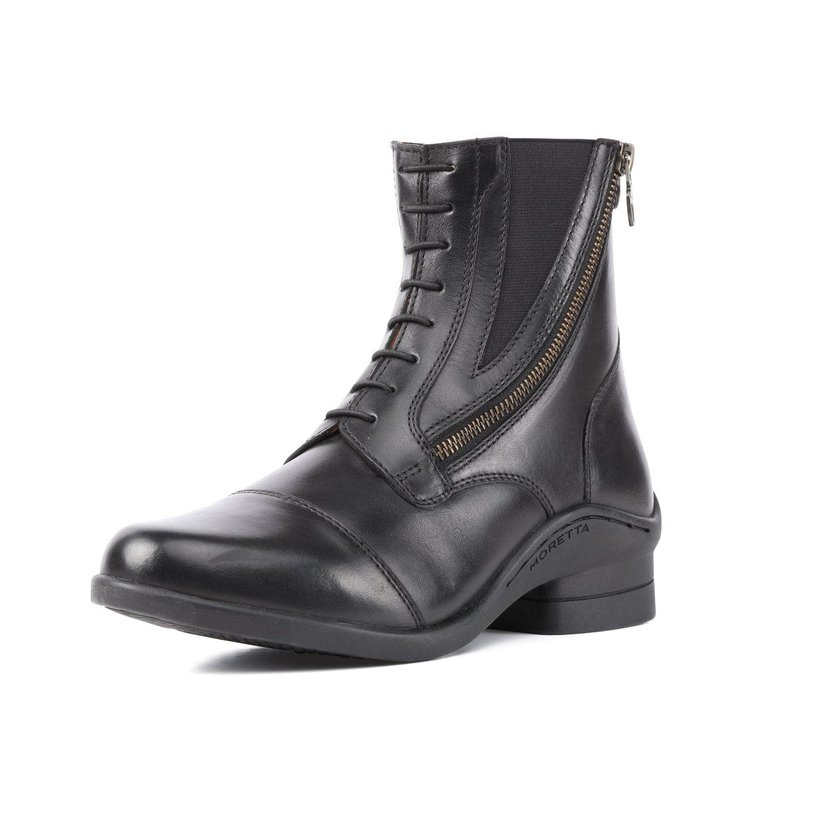 Moretta Alessia Leather Paddock Boot - Black - 4/37