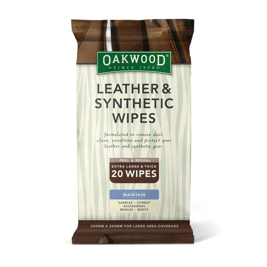 Oakwood Leather & Synthetic Wipes - 20 Pack -