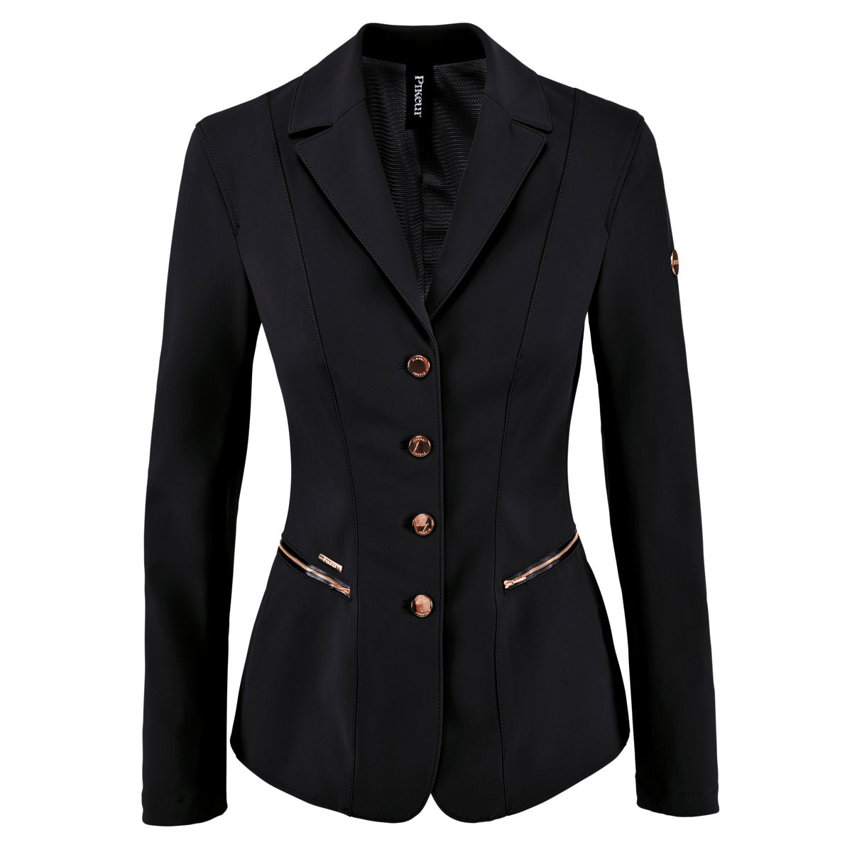 Pikeur Ladies Paulin Competition Jacket - Black/Rose Gold Buttons - Ladies 8