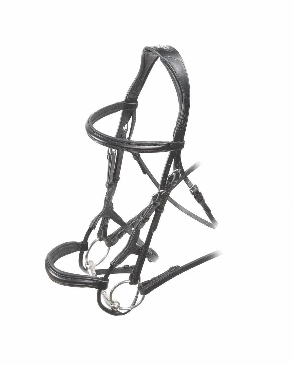 RAPIDA Rolled Padded Cavesson Bridle - Black - Cob