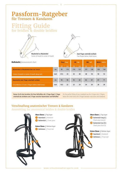 Schockemohle Equitus Alpha Anatomic Bridle - Black/Silver - Cob