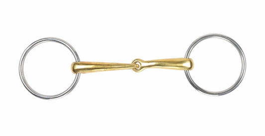 Shires Brass Alloy Curved Loose Ring Snaffle - Brass - 4.5