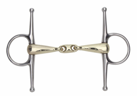 Shires Brass Alloy Snaffle with Lozenge - Brass - 4.5