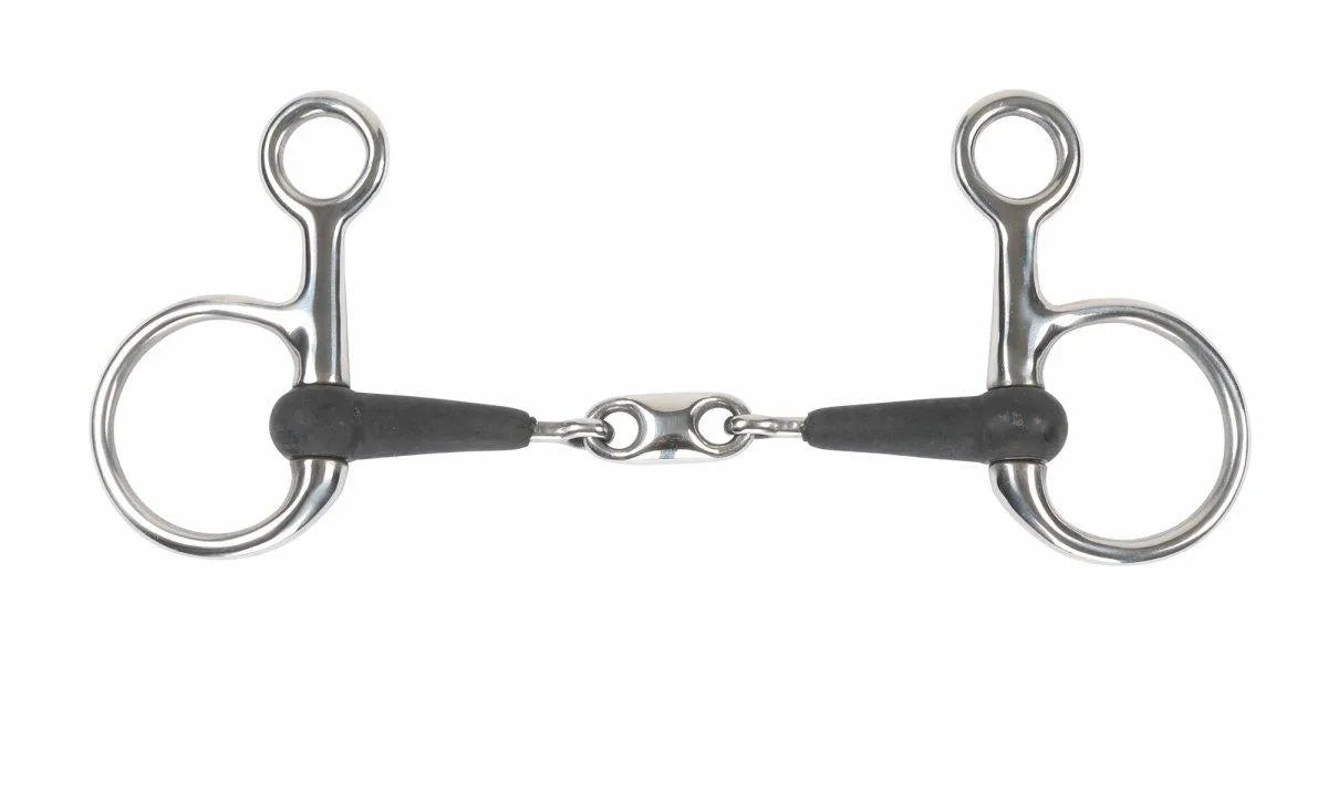 Shires Equikind+ Hanging Cheek Peanut Link Bit - Black - 4.5