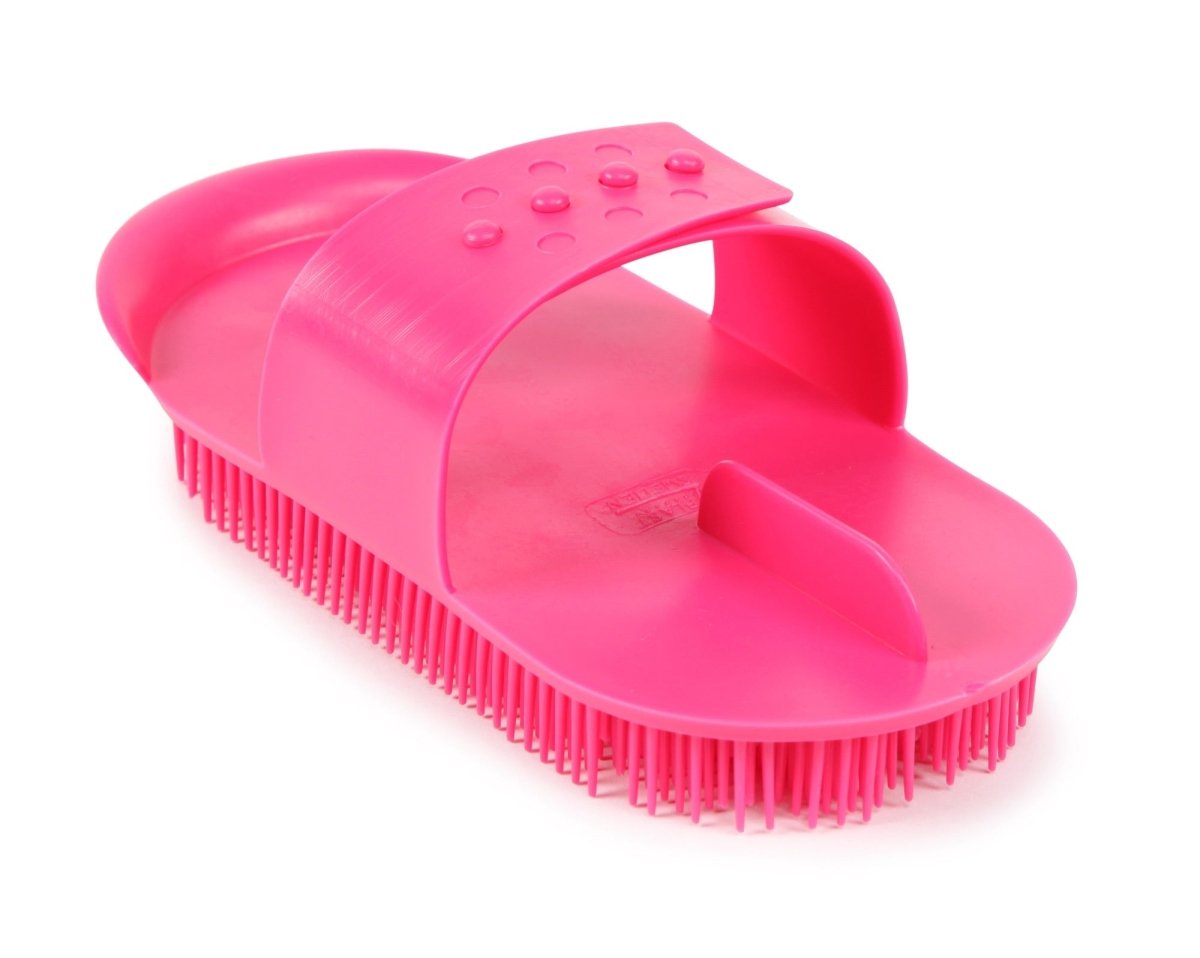 Shires Plastic Curry Comb - Baby Pink -
