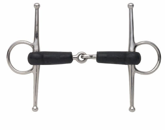 Shires Soft Rubber Covered Full Cheek Snaffle - Black rubber - 4.5