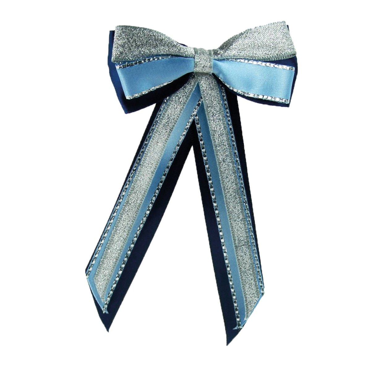 Showquest Hairbow & Tails - Navy/Pale Blue/Silver -