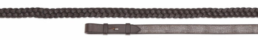 Velociti GARA Plaited Leather Reins - Black - 54X3/4